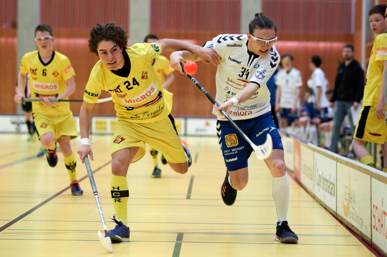 Junioren U16A 
Playoff Halbfinal 2. Spiel 
Zug United -  HC Rychenberg Winterthur 
Resultat 5 : 8 am  31. März 2018 in der Sporthalle Zug 
Bild: Michael Peter
