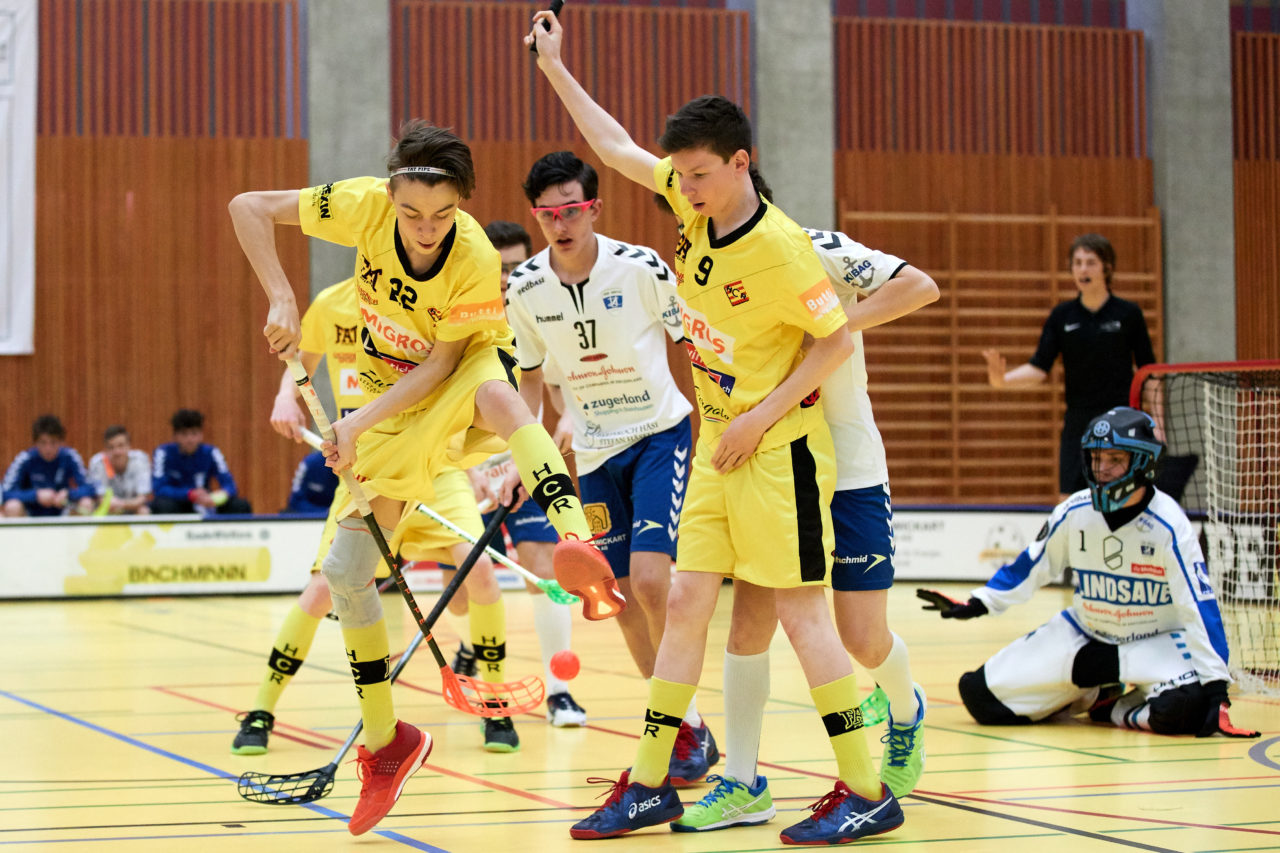 Junioren U16A 
Playoff Halbfinal 2. Spiel 
Zug United -  HC Rychenberg Winterthur 
Resultat 5 : 8 am  31. März 2018 in der Sporthalle Zug 
Bild: Michael Peter