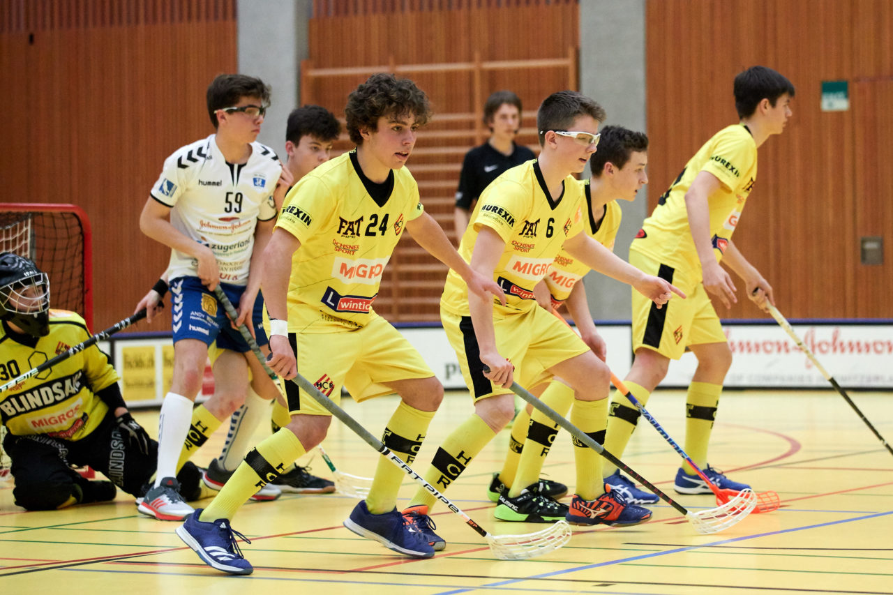 Junioren U16A 
Playoff Halbfinal 2. Spiel 
Zug United -  HC Rychenberg Winterthur 
Resultat 5 : 8 am  31. März 2018 in der Sporthalle Zug 
Bild: Michael Peter