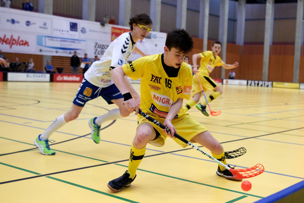 Junioren U16A 
Playoff Halbfinal 2. Spiel 
Zug United -  HC Rychenberg Winterthur 
Resultat 5 : 8 am  31. März 2018 in der Sporthalle Zug 
Bild: Michael Peter