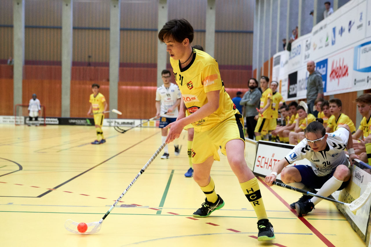 Junioren U16A 
Playoff Halbfinal 2. Spiel 
Zug United -  HC Rychenberg Winterthur 
Resultat 5 : 8 am  31. März 2018 in der Sporthalle Zug 
Bild: Michael Peter