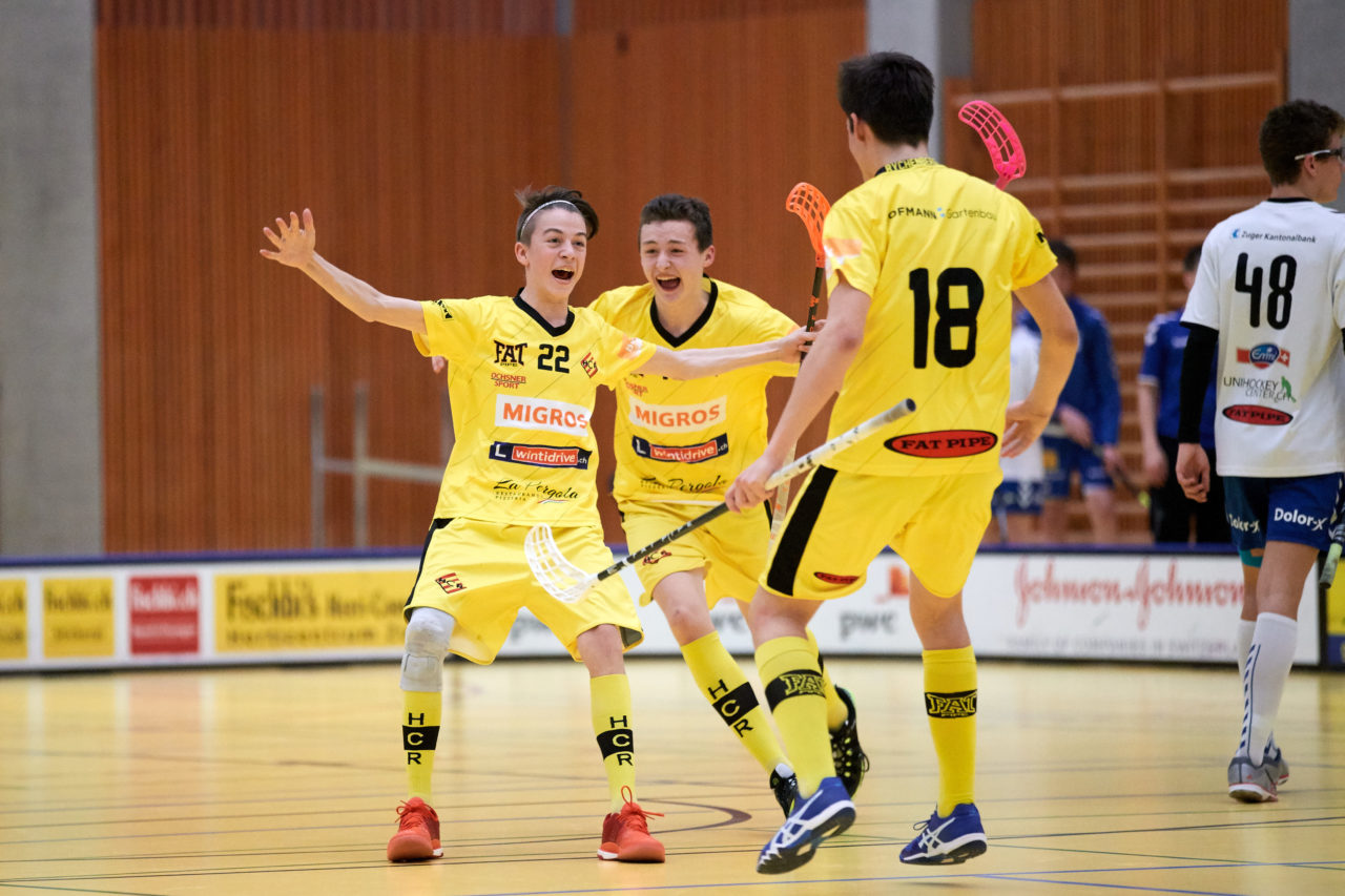Junioren U16A 
Playoff Halbfinal 2. Spiel 
Zug United -  HC Rychenberg Winterthur 
Resultat 5 : 8 am  31. März 2018 in der Sporthalle Zug 
Bild: Michael Peter