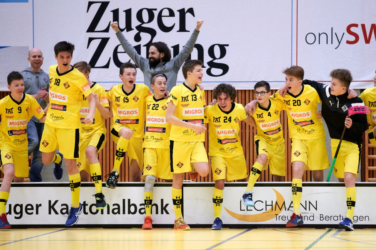 Junioren U16A 
Playoff Halbfinal 2. Spiel 
Zug United -  HC Rychenberg Winterthur 
Resultat 5 : 8 am  31. März 2018 in der Sporthalle Zug 
Bild: Michael Peter