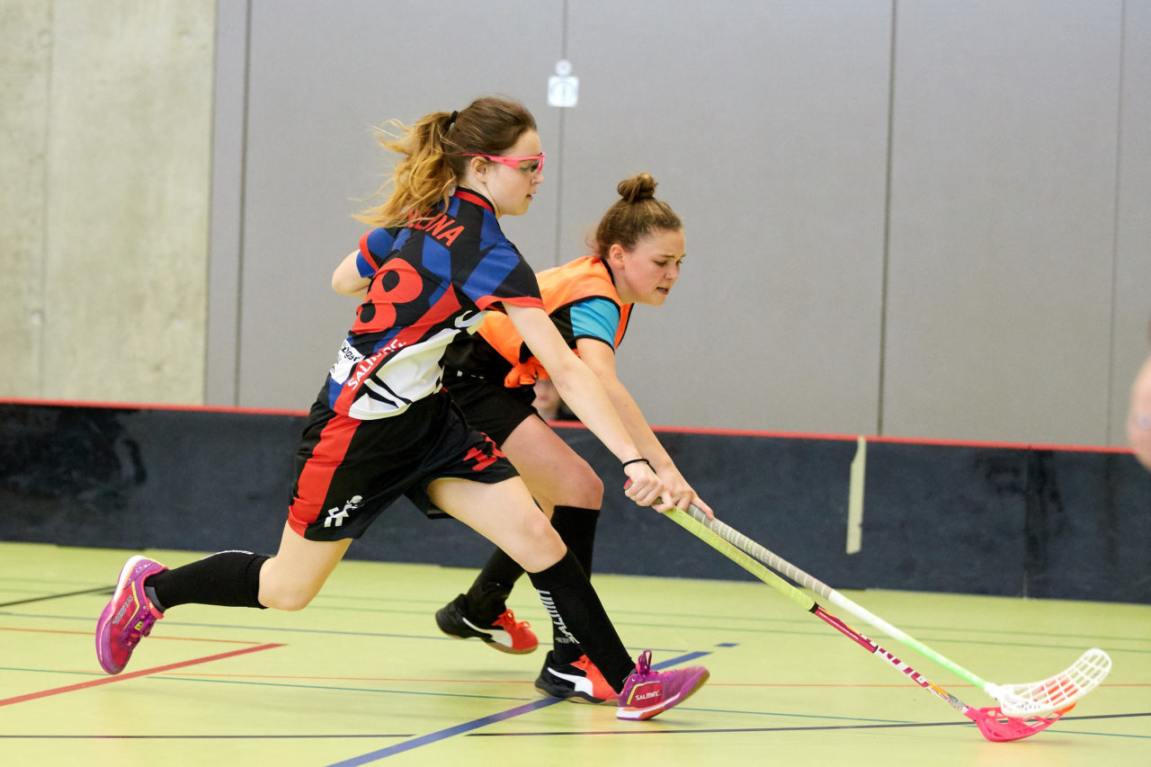 Schweizermeisterschaft 2018 der Juniorinnen B und C 
am 14. und 15. April  2018 in der Sporthalle Dorfmatt in Rotkreuz Der UHC Einhorn Hünenberg wird  in beiden Ligen Schweizermeister 
Bild: Michael Peter