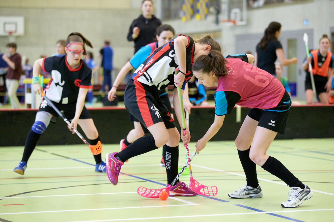 Schweizermeisterschaft 2018 der Juniorinnen B und C 
am 14. und 15. April  2018 in der Sporthalle Dorfmatt in Rotkreuz Der UHC Einhorn Hünenberg wird  in beiden Ligen Schweizermeister 
Bild: Michael Peter