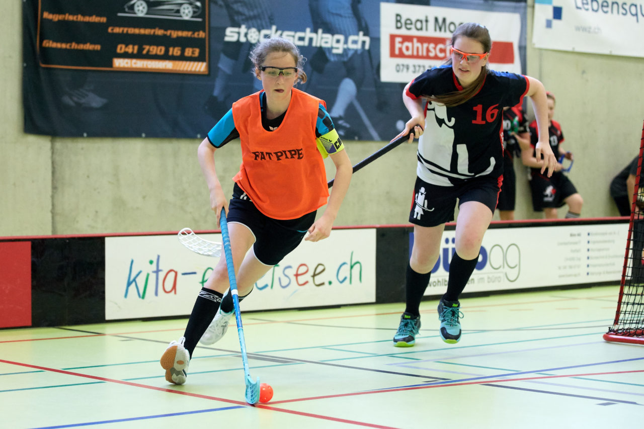 Schweizermeisterschaft 2018 der Juniorinnen B und C 
am 14. und 15. April  2018 in der Sporthalle Dorfmatt in Rotkreuz Der UHC Einhorn Hünenberg wird  in beiden Ligen Schweizermeister 
Bild: Michael Peter