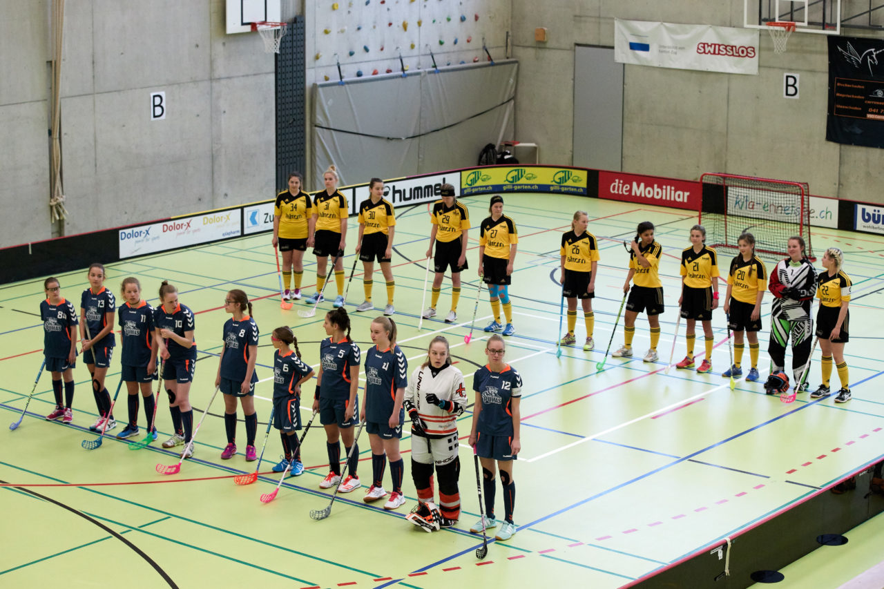 Schweizermeisterschaft 2018 der Juniorinnen B und C 
am 14. und 15. April  2018 in der Sporthalle Dorfmatt in Rotkreuz Der UHC Einhorn Hünenberg wird  in beiden Ligen Schweizermeister 
Bild: Michael Peter