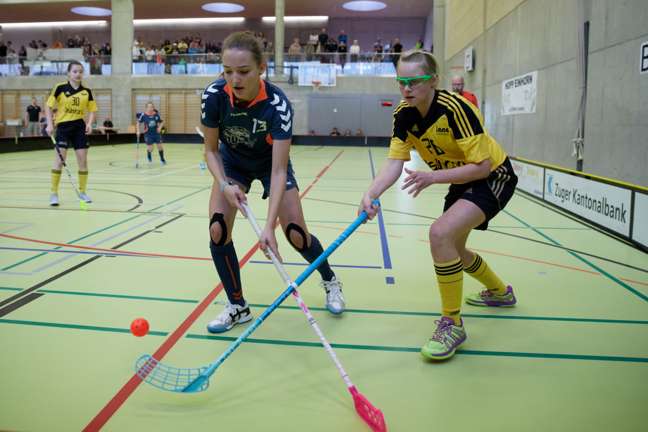 Schweizermeisterschaft 2018 der Juniorinnen B und C 
am 14. und 15. April  2018 in der Sporthalle Dorfmatt in Rotkreuz Der UHC Einhorn Hünenberg wird  in beiden Ligen Schweizermeister 
Bild: Michael Peter