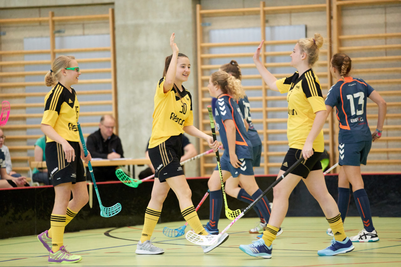 Schweizermeisterschaft 2018 der Juniorinnen B und C 
am 14. und 15. April  2018 in der Sporthalle Dorfmatt in Rotkreuz Der UHC Einhorn Hünenberg wird  in beiden Ligen Schweizermeister 
Bild: Michael Peter
