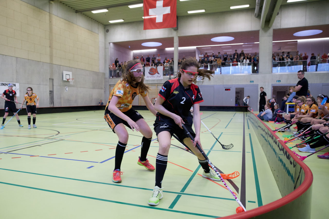 Schweizermeisterschaft 2018 der Juniorinnen B und C 
am 14. und 15. April  2018 in der Sporthalle Dorfmatt in Rotkreuz Der UHC Einhorn Hünenberg wird  in beiden Ligen Schweizermeister 
Bild: Michael Peter