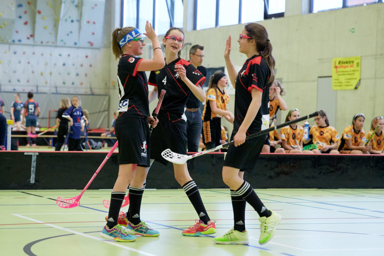 Schweizermeisterschaft 2018 der Juniorinnen B und C 
am 14. und 15. April  2018 in der Sporthalle Dorfmatt in Rotkreuz Der UHC Einhorn Hünenberg wird  in beiden Ligen Schweizermeister 
Bild: Michael Peter