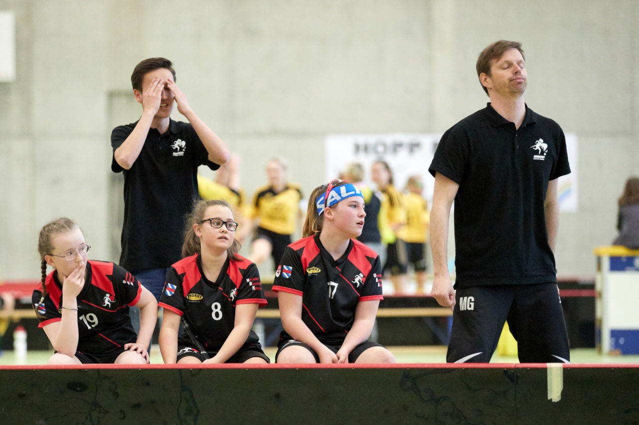 Schweizermeisterschaft 2018 der Juniorinnen B und C 
am 14. und 15. April  2018 in der Sporthalle Dorfmatt in Rotkreuz Der UHC Einhorn Hünenberg wird  in beiden Ligen Schweizermeister 
Bild: Michael Peter