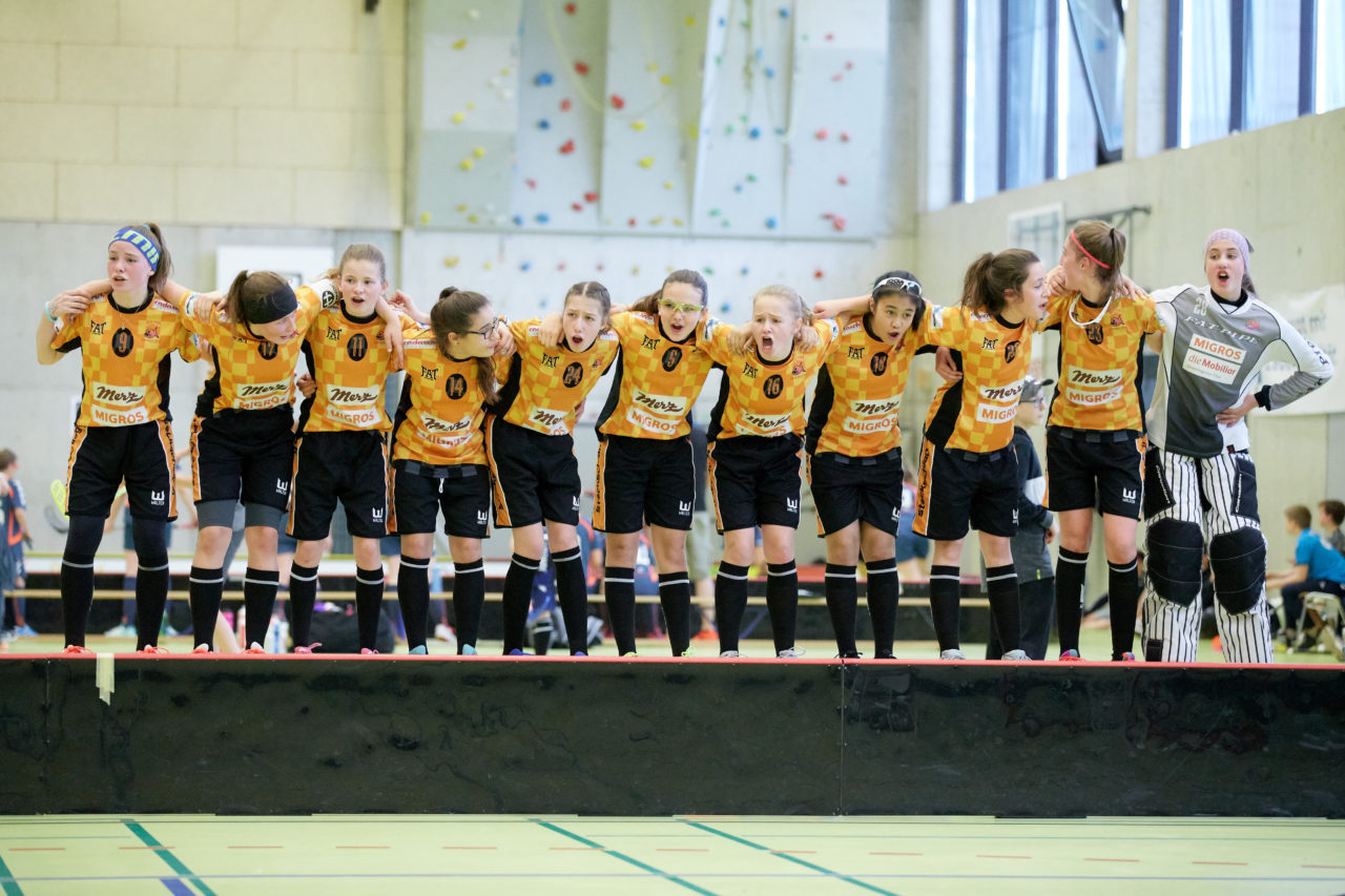 Schweizermeisterschaft 2018 der Juniorinnen B und C 
am 14. und 15. April  2018 in der Sporthalle Dorfmatt in Rotkreuz Der UHC Einhorn Hünenberg wird  in beiden Ligen Schweizermeister 
Bild: Michael Peter