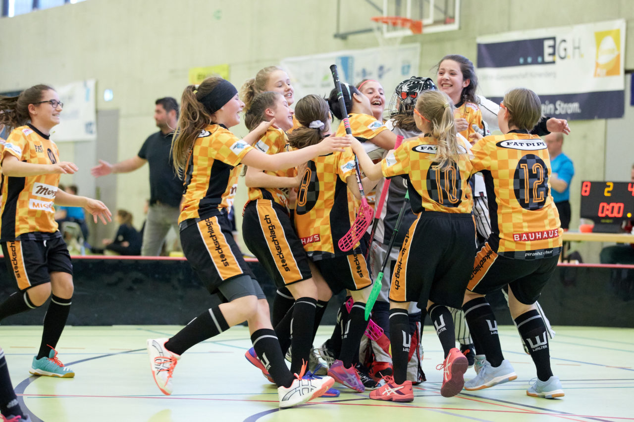 Schweizermeisterschaft 2018 der Juniorinnen B und C 
am 14. und 15. April  2018 in der Sporthalle Dorfmatt in Rotkreuz Der UHC Einhorn Hünenberg wird  in beiden Ligen Schweizermeister 
Bild: Michael Peter