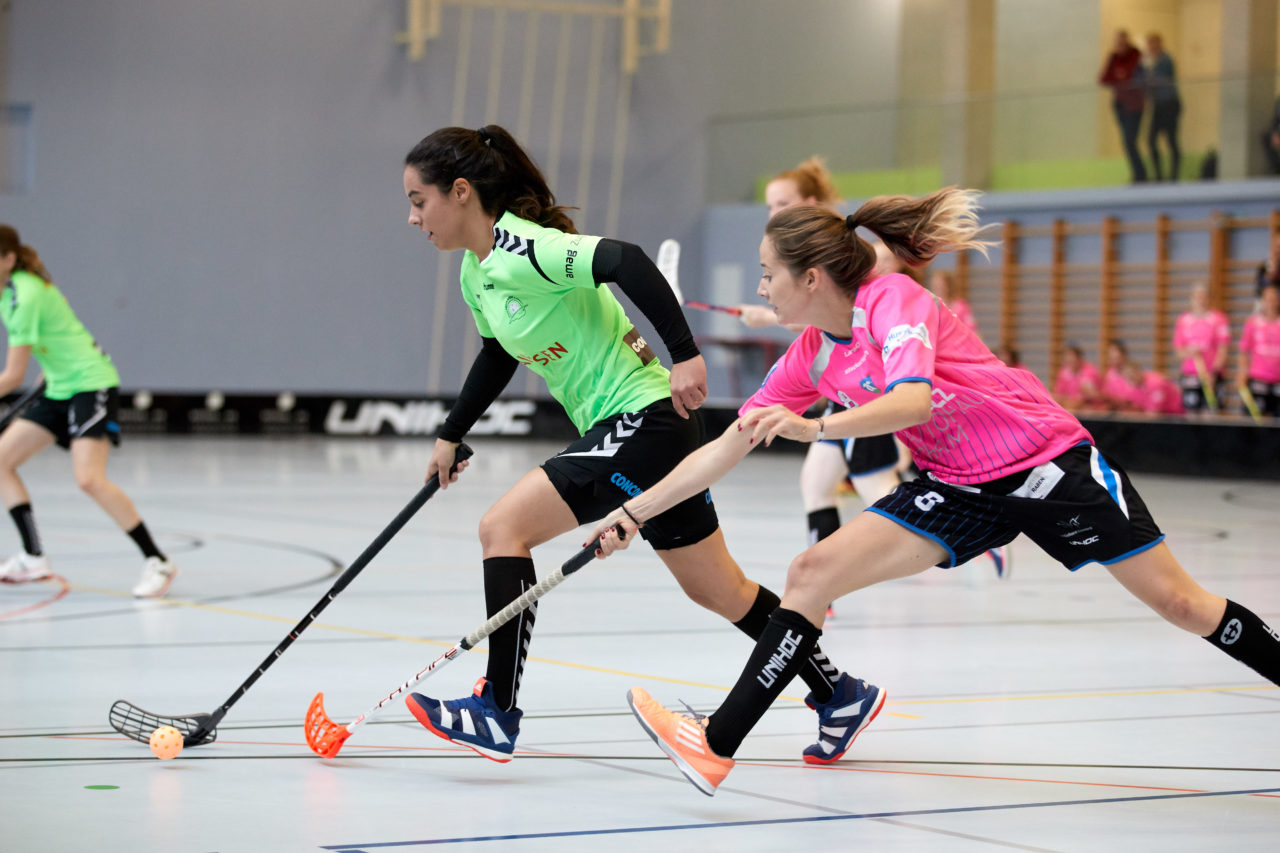 Damen 2. Liga Gruppe 3  
Einhorn Hünenberg - Zuger Highlands  
Resultat 2 : 4 am 21. Oktober 2018 in der Sporthalle Neuheim in Eschenbach 
Bild: Michael Peter