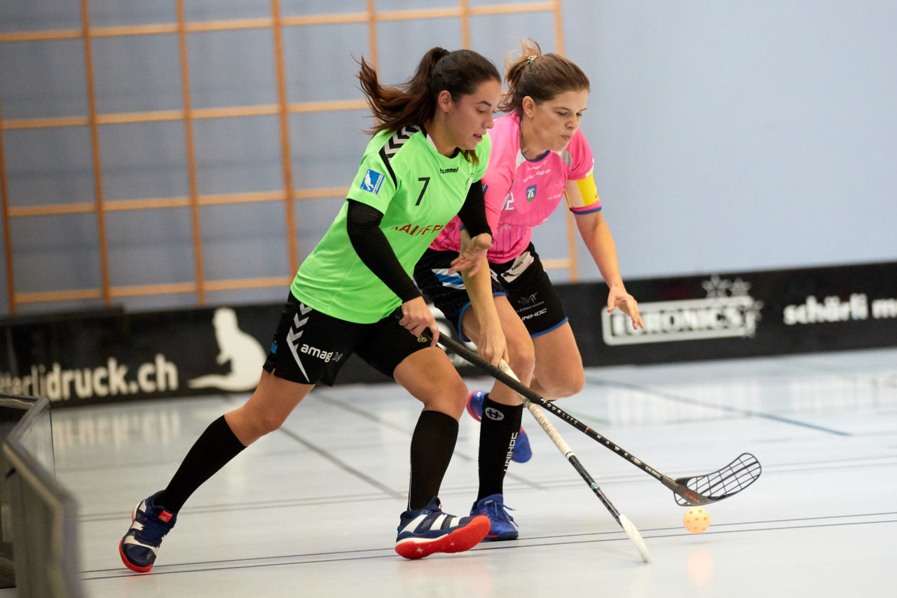 Damen 2. Liga Gruppe 3  
Einhorn Hünenberg - Zuger Highlands  
Resultat 2 : 4 am 21. Oktober 2018 in der Sporthalle Neuheim in Eschenbach 
Bild: Michael Peter