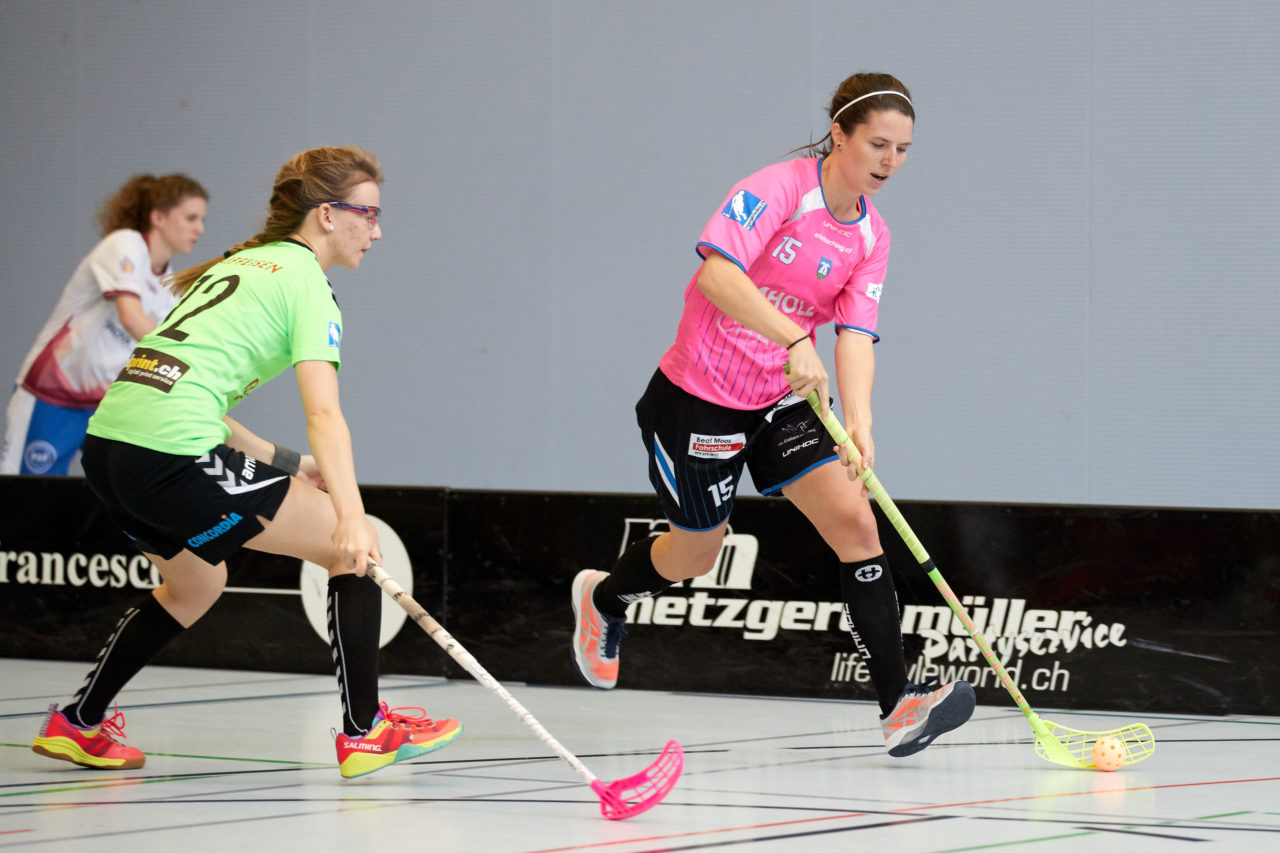 Damen 2. Liga Gruppe 3  
Einhorn Hünenberg - Zuger Highlands  
Resultat 2 : 4 am 21. Oktober 2018 in der Sporthalle Neuheim in Eschenbach 
Bild: Michael Peter