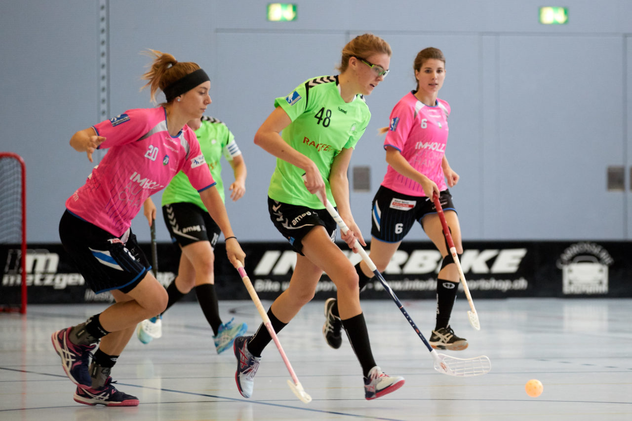 Damen 2. Liga Gruppe 3  
Einhorn Hünenberg - Zuger Highlands  
Resultat 2 : 4 am 21. Oktober 2018 in der Sporthalle Neuheim in Eschenbach 
Bild: Michael Peter