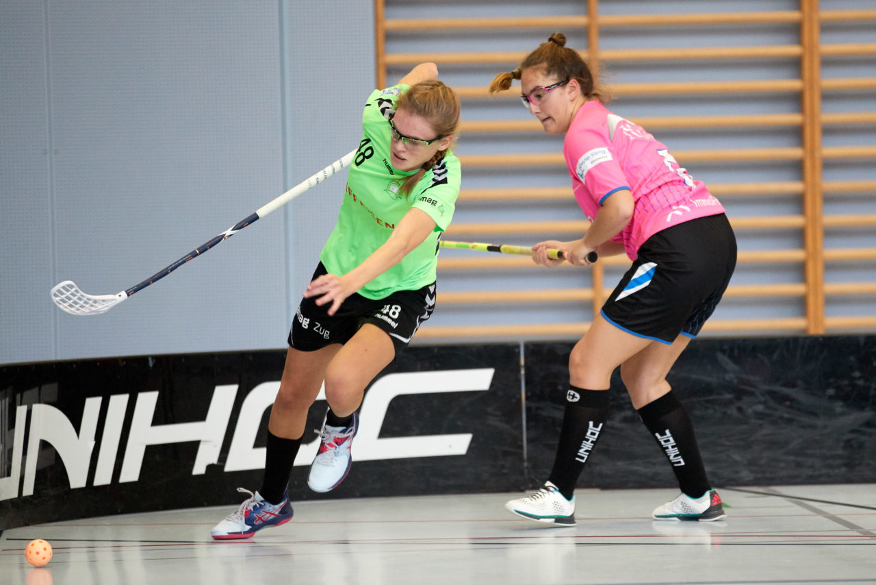 Damen 2. Liga Gruppe 3  
Einhorn Hünenberg - Zuger Highlands  
Resultat 2 : 4 am 21. Oktober 2018 in der Sporthalle Neuheim in Eschenbach 
Bild: Michael Peter