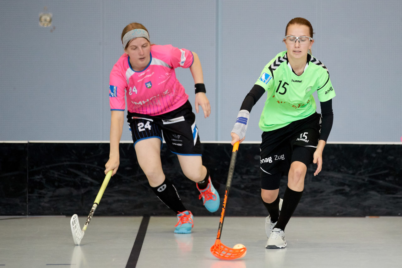 Damen 2. Liga Gruppe 3  
Einhorn Hünenberg - Zuger Highlands  
Resultat 2 : 4 am 21. Oktober 2018 in der Sporthalle Neuheim in Eschenbach 
Bild: Michael Peter