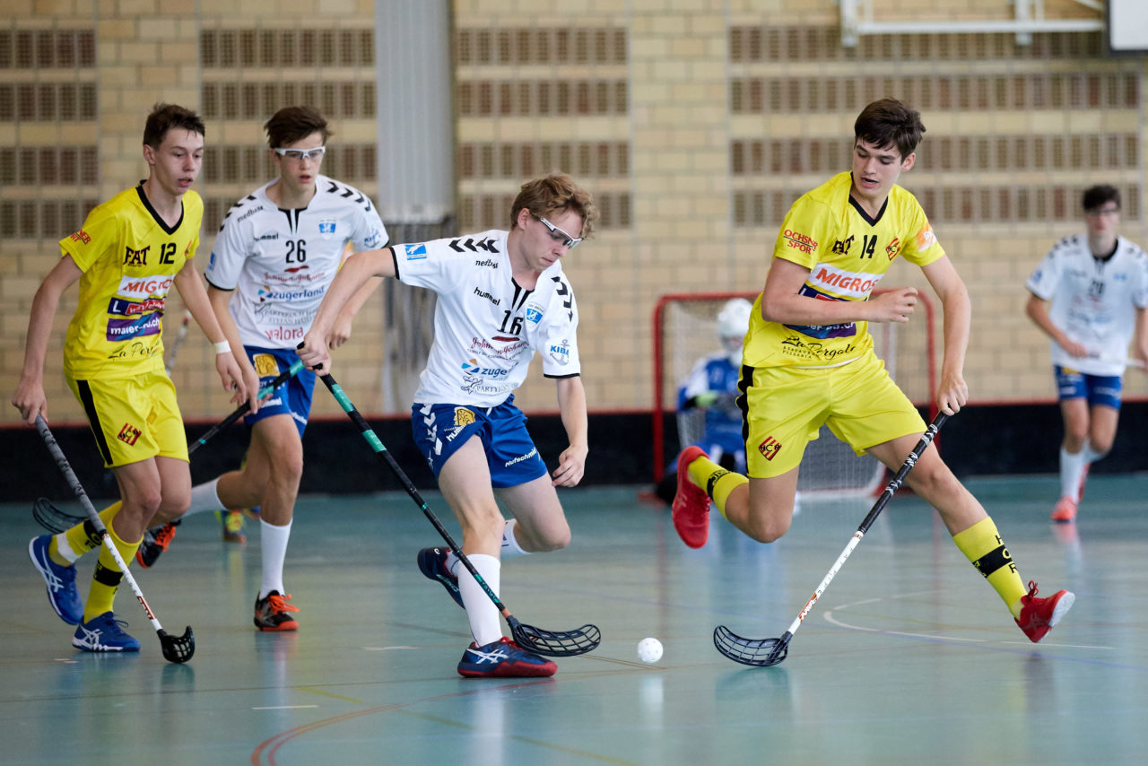 Zug United Junioren U18A 
Zug United - HC Rychenberg Winterthur 
Resultat 3 : 7 am 6.  Oktober 2018 in der Sporthalle  Waldegg in Rotkreuz 
Bild: Michael Peter