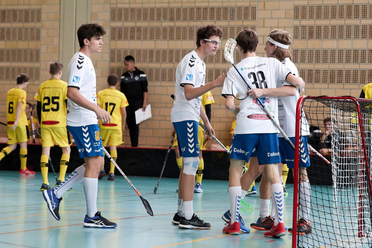 Zug United Junioren U18A 
Zug United - HC Rychenberg Winterthur 
Resultat 3 : 7 am 6.  Oktober 2018 in der Sporthalle  Waldegg in Rotkreuz 
Bild: Michael Peter
