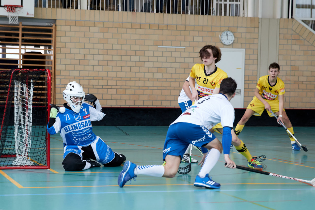 Zug United Junioren U18A 
Zug United - HC Rychenberg Winterthur 
Resultat 3 : 7 am 6.  Oktober 2018 in der Sporthalle  Waldegg in Rotkreuz 
Bild: Michael Peter