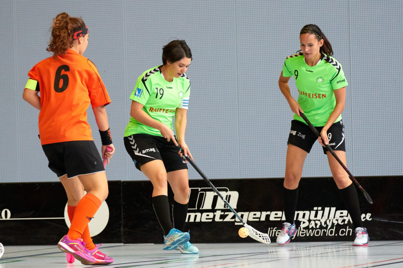 Damen 2. Liga Gruppe 3  
Kadetten UH Schaffhausen - Zuger Highlands  
Resultat 0 : 1 am 21. Oktober 2018 in der Sporthalle Neuheim in Eschenbach 
Bild: Michael Peter