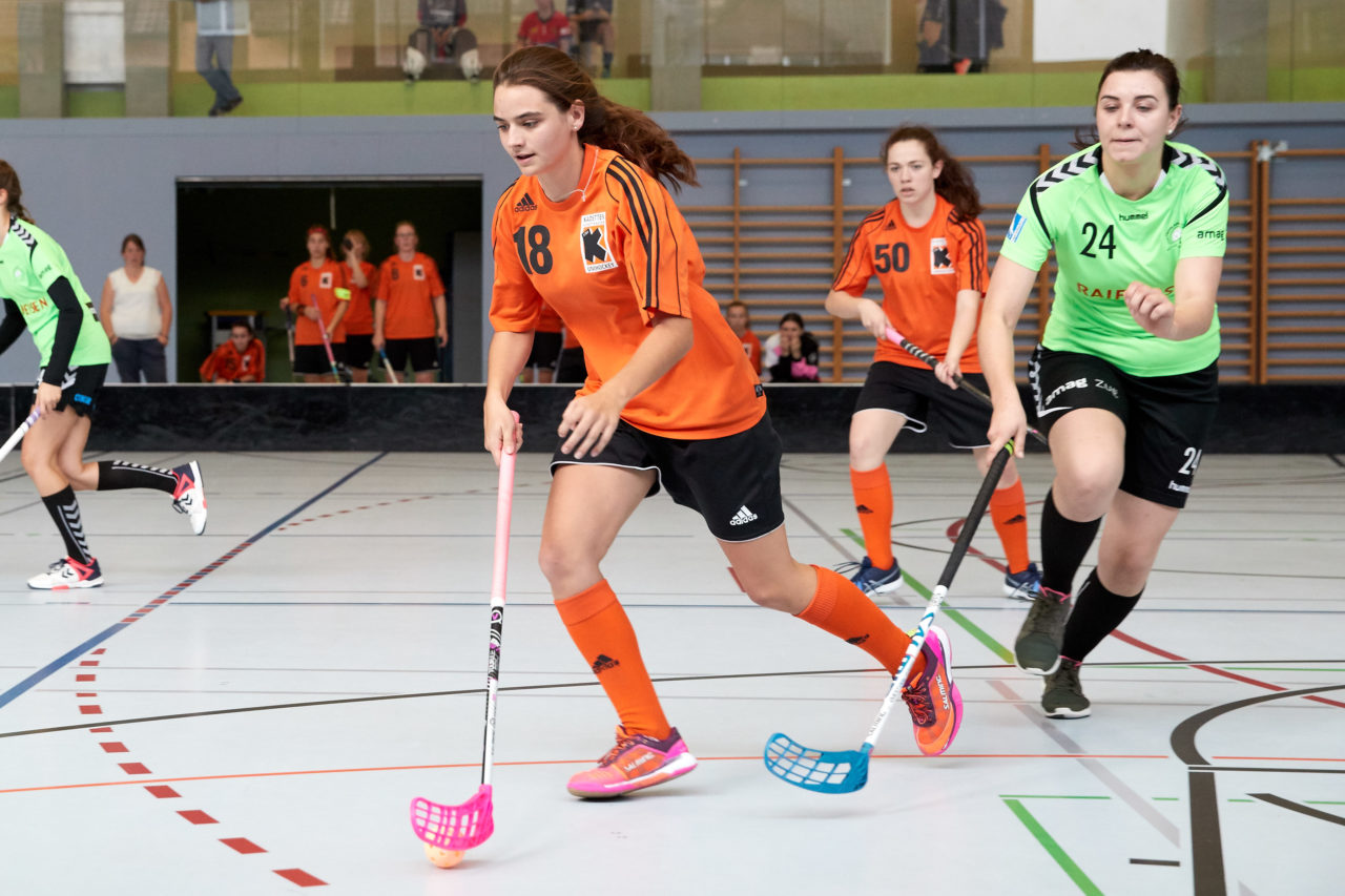 Damen 2. Liga Gruppe 3  
Kadetten UH Schaffhausen - Zuger Highlands  
Resultat 0 : 1 am 21. Oktober 2018 in der Sporthalle Neuheim in Eschenbach 
Bild: Michael Peter