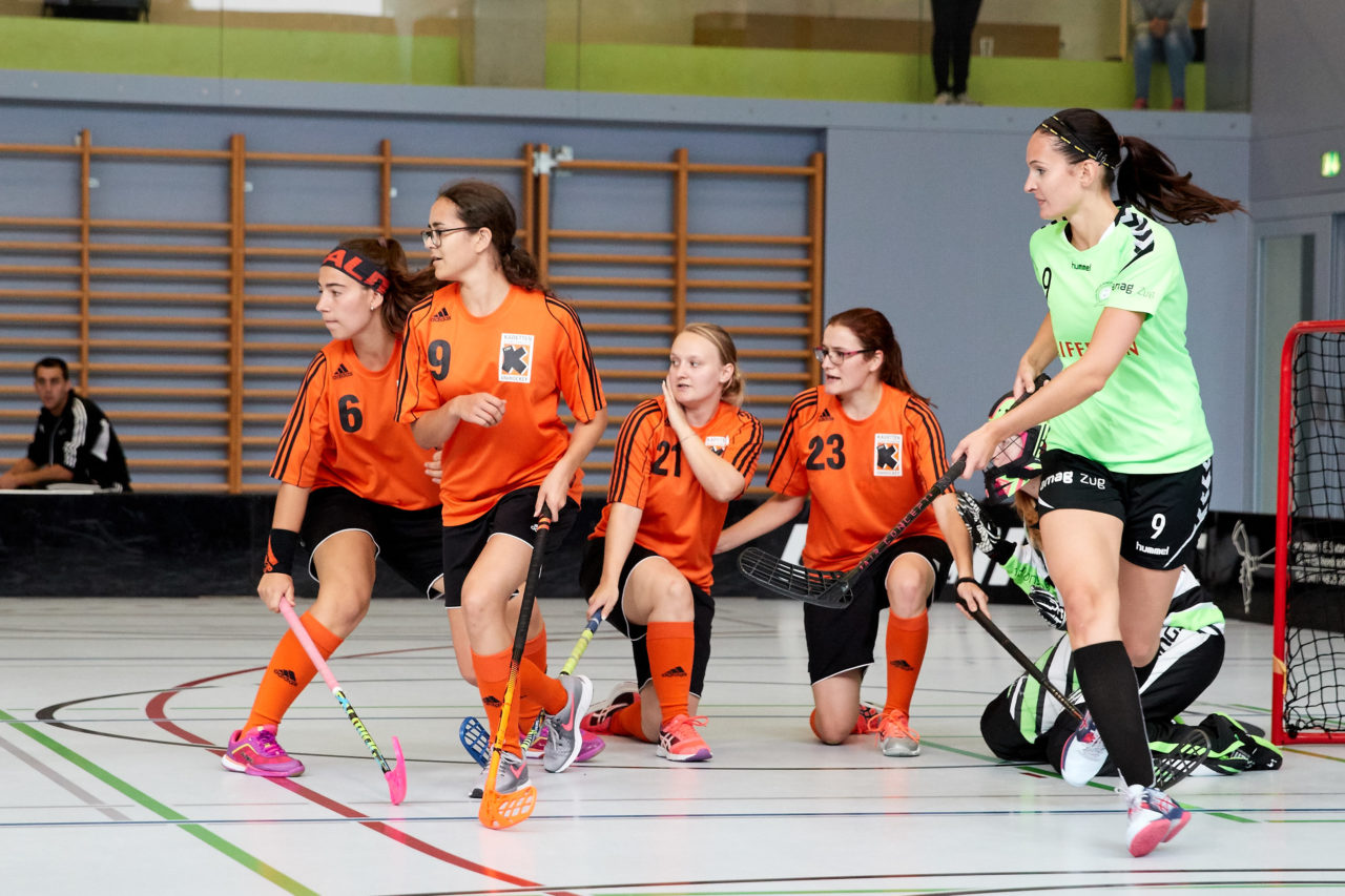 Damen 2. Liga Gruppe 3  
Kadetten UH Schaffhausen - Zuger Highlands  
Resultat 0 : 1 am 21. Oktober 2018 in der Sporthalle Neuheim in Eschenbach 
Bild: Michael Peter