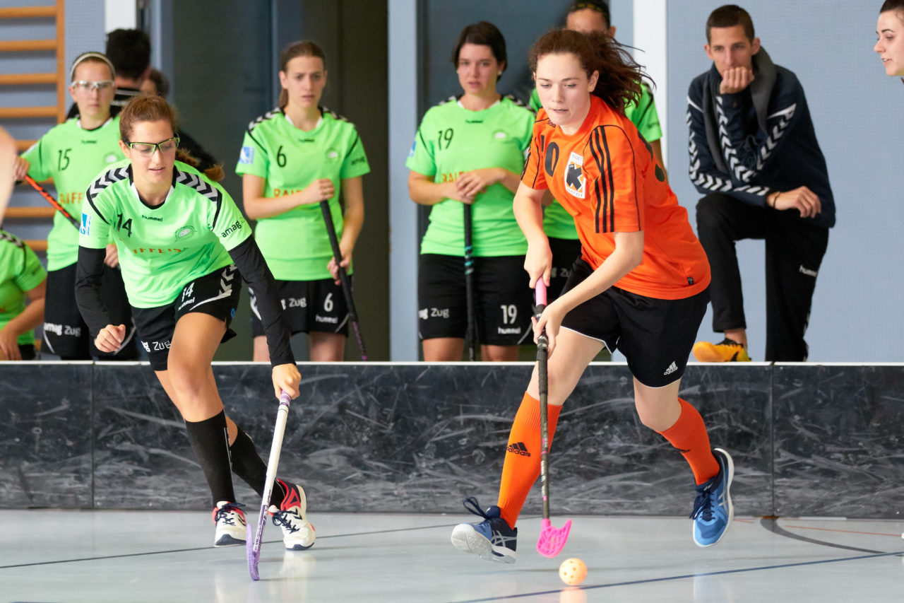 Damen 2. Liga Gruppe 3  
Kadetten UH Schaffhausen - Zuger Highlands  
Resultat 0 : 1 am 21. Oktober 2018 in der Sporthalle Neuheim in Eschenbach 
Bild: Michael Peter