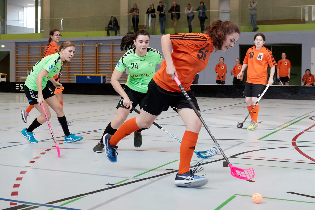 Damen 2. Liga Gruppe 3  
Kadetten UH Schaffhausen - Zuger Highlands  
Resultat 0 : 1 am 21. Oktober 2018 in der Sporthalle Neuheim in Eschenbach 
Bild: Michael Peter