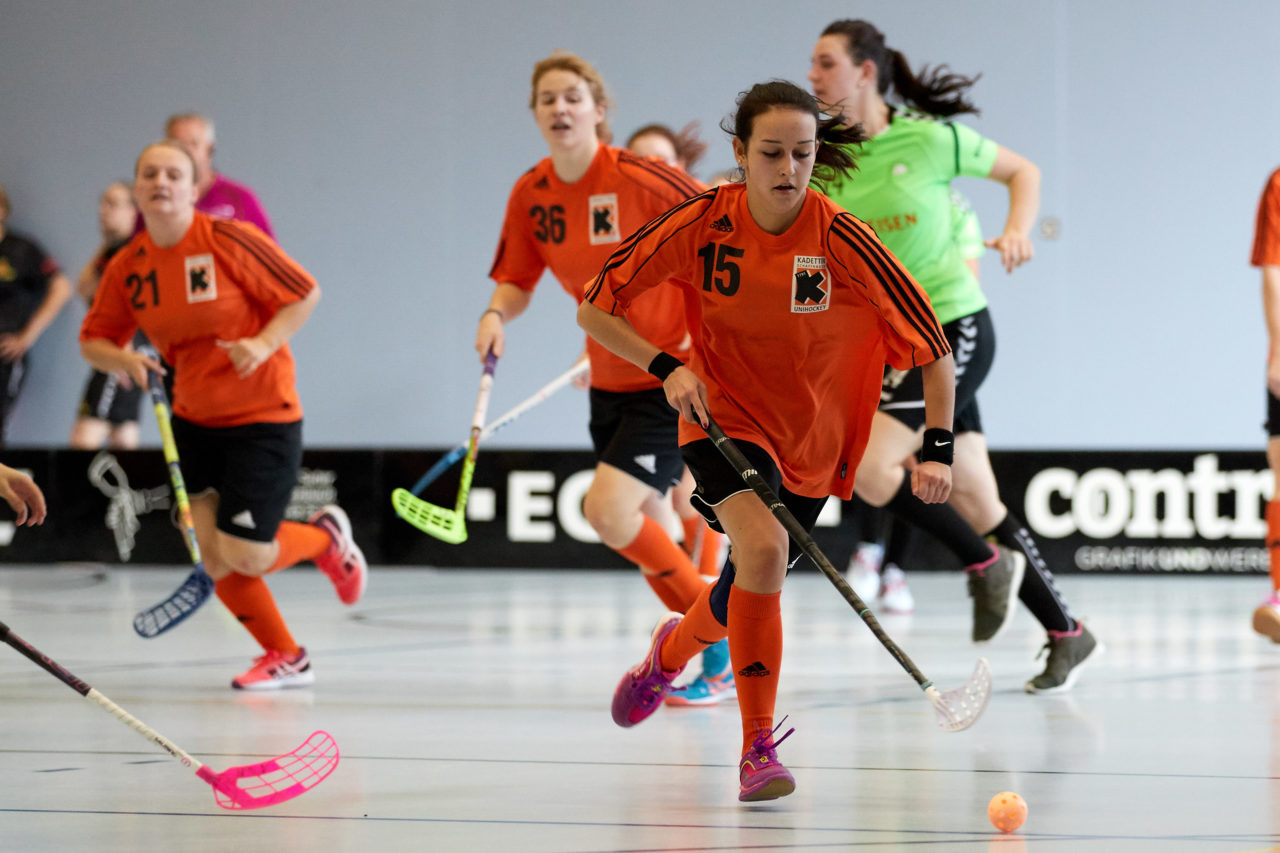 Damen 2. Liga Gruppe 3  
Kadetten UH Schaffhausen - Zuger Highlands  
Resultat 0 : 1 am 21. Oktober 2018 in der Sporthalle Neuheim in Eschenbach 
Bild: Michael Peter