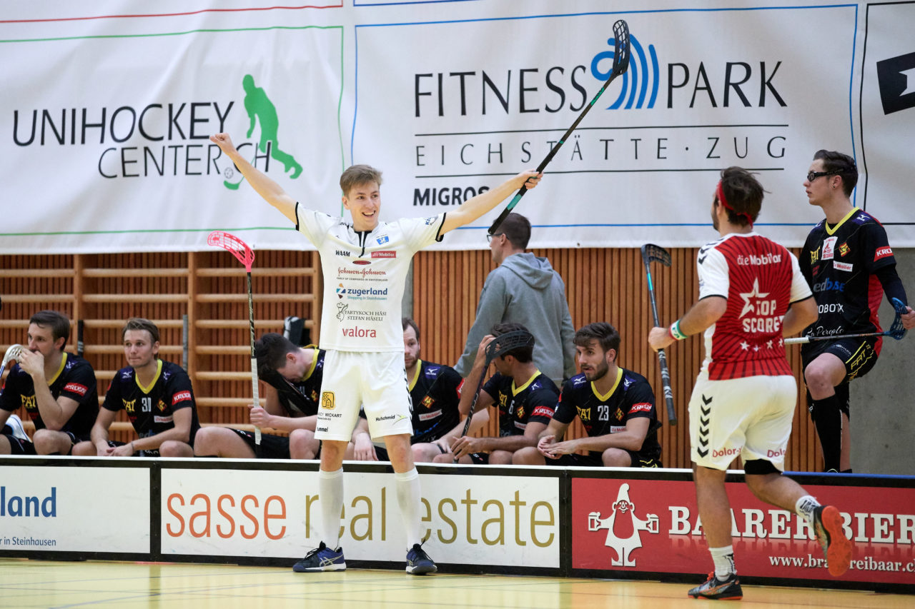 Zug United Herren NLA
Zug United - HC Rychenberg Winterthur 
Resultat 10 : 7 am 10. November 2018 in der Sporthalle in Zug 
Bild: Michael Peter