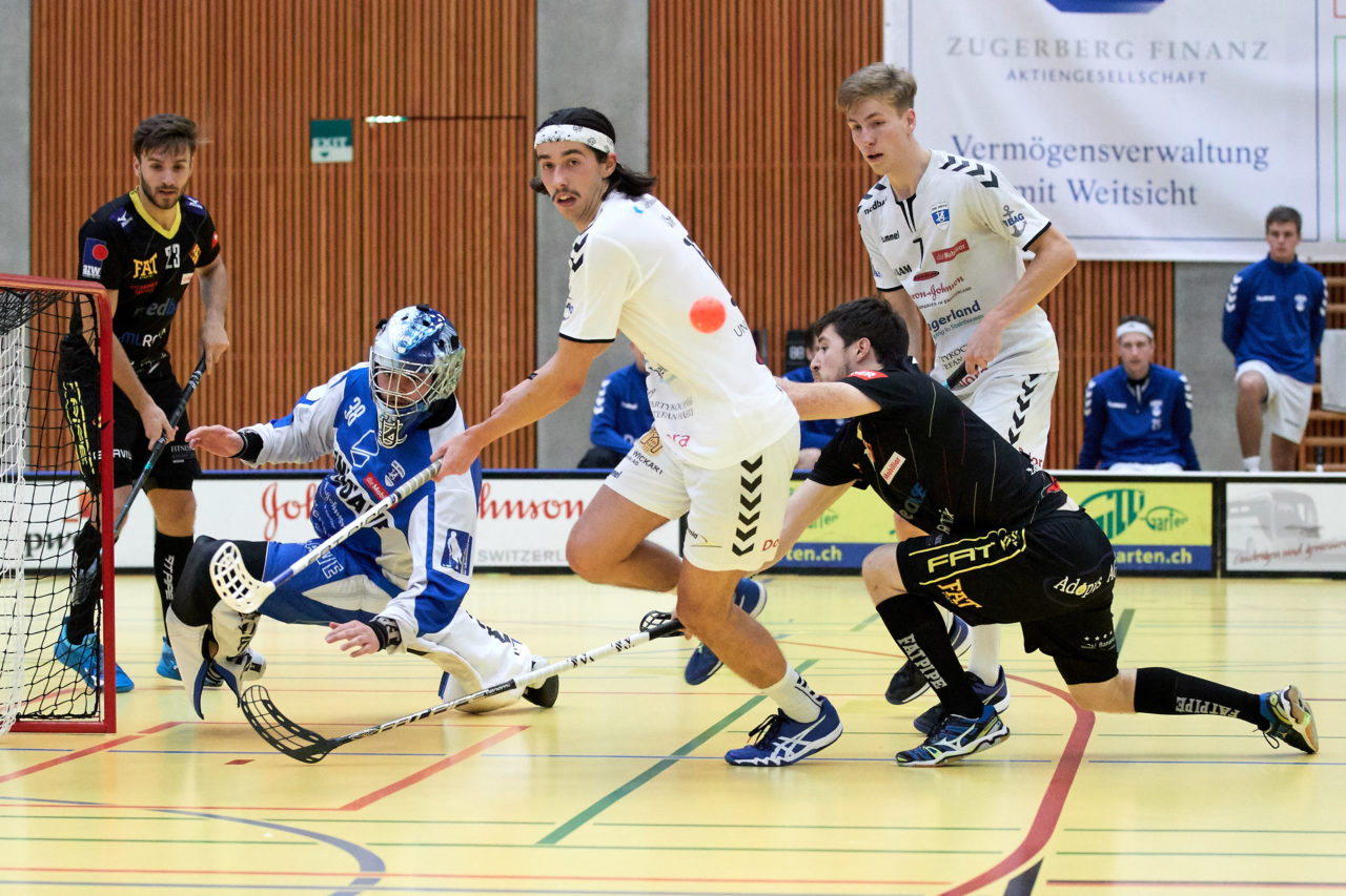 Zug United Herren NLA
Zug United - HC Rychenberg Winterthur 
Resultat 10 : 7 am 10. November 2018 in der Sporthalle in Zug 
Bild: Michael Peter