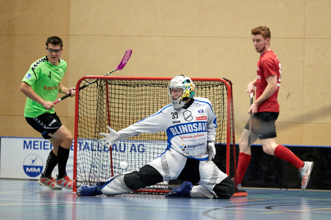 Herren 1. Liga Gruppe 2 
Zuger Highlands - Bülach Floorball 
Resultat 5 : 6 nach Verlängerung  am 11. November 2018 in der Sporthalle  Hofmatt in Oberägeri 
Bild: Michael Peter