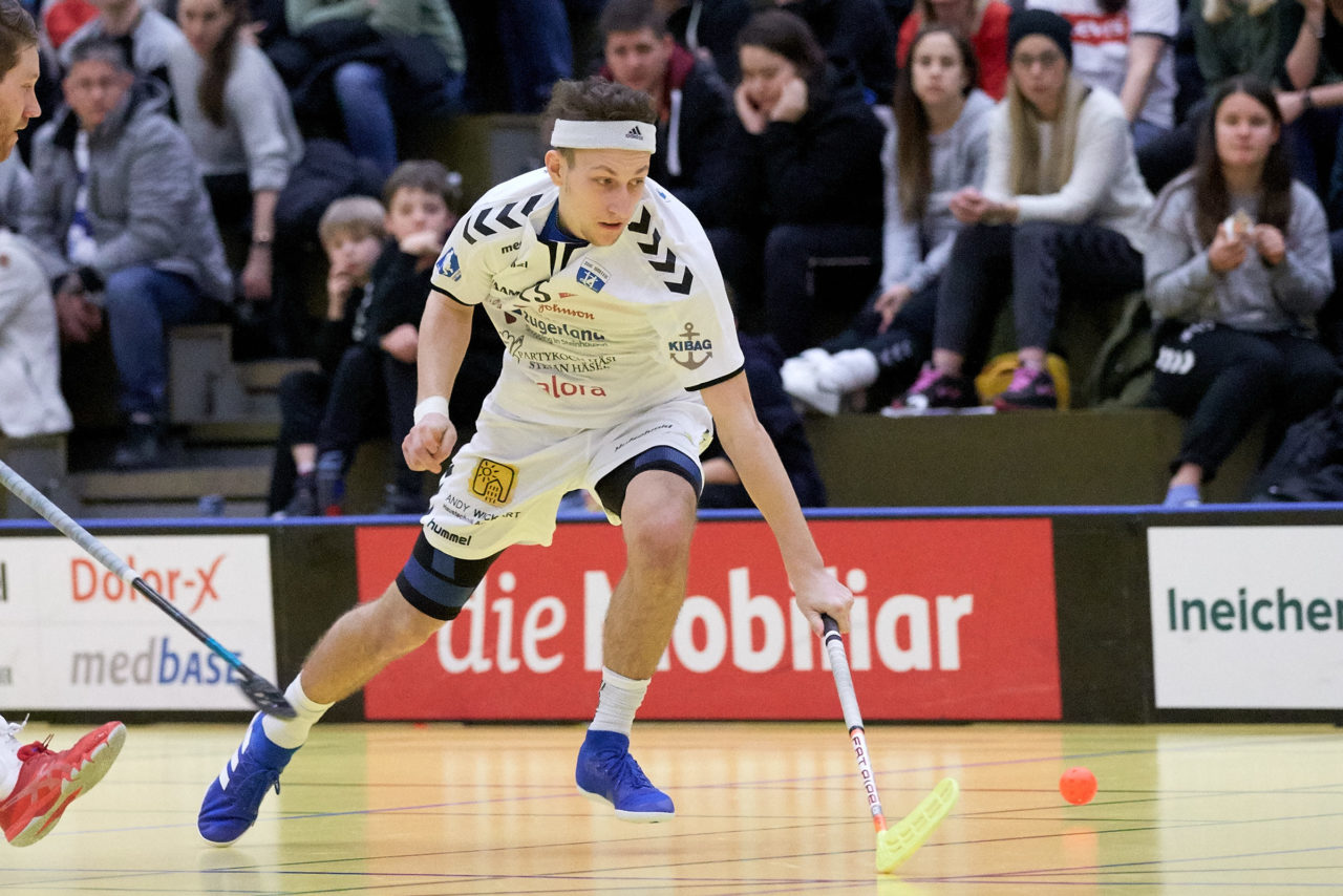 Zug United Herren NLA
Zug United - Kloten-Dietlikon Jets 
Resultat 7 : 6 nach Verlängerung am 6. Januar  Dezember 2019 in der Sporthalle in Zug 
Bild: Michael Peter