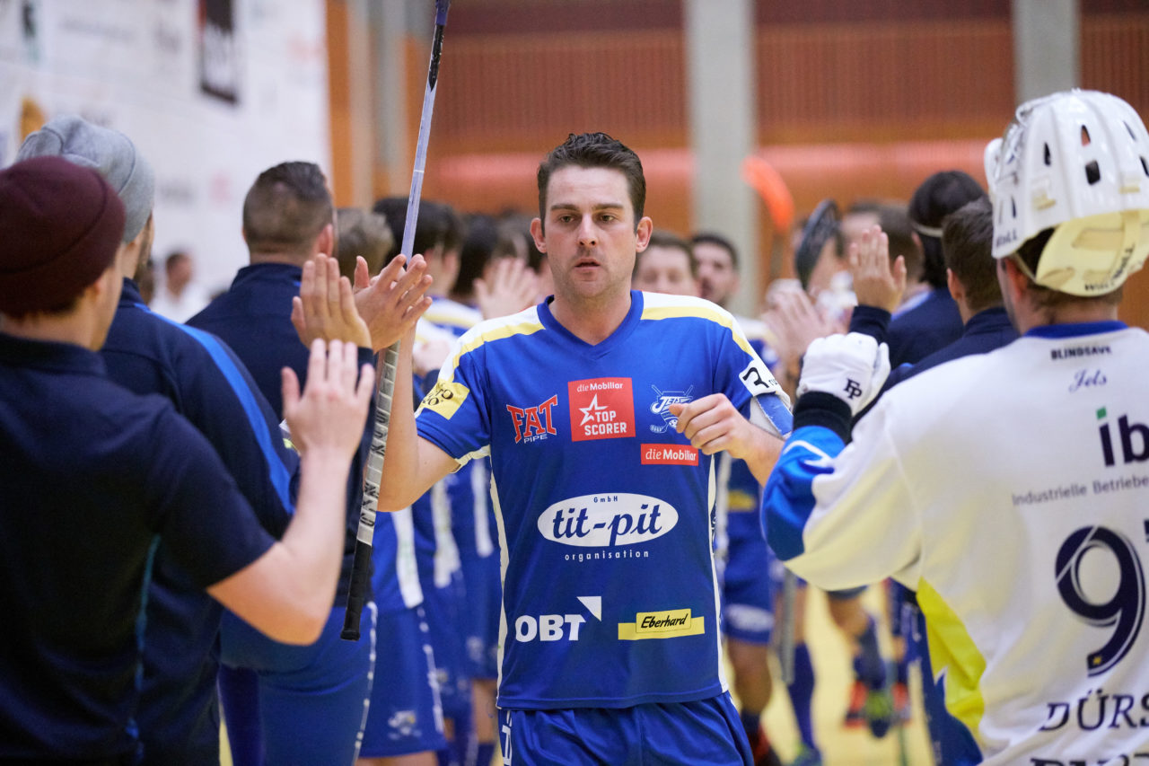 Zug United Herren NLA
Zug United - Kloten-Dietlikon Jets 
Resultat 7 : 6 nach Verlängerung am 6. Januar  Dezember 2019 in der Sporthalle in Zug 
Bild: Michael Peter