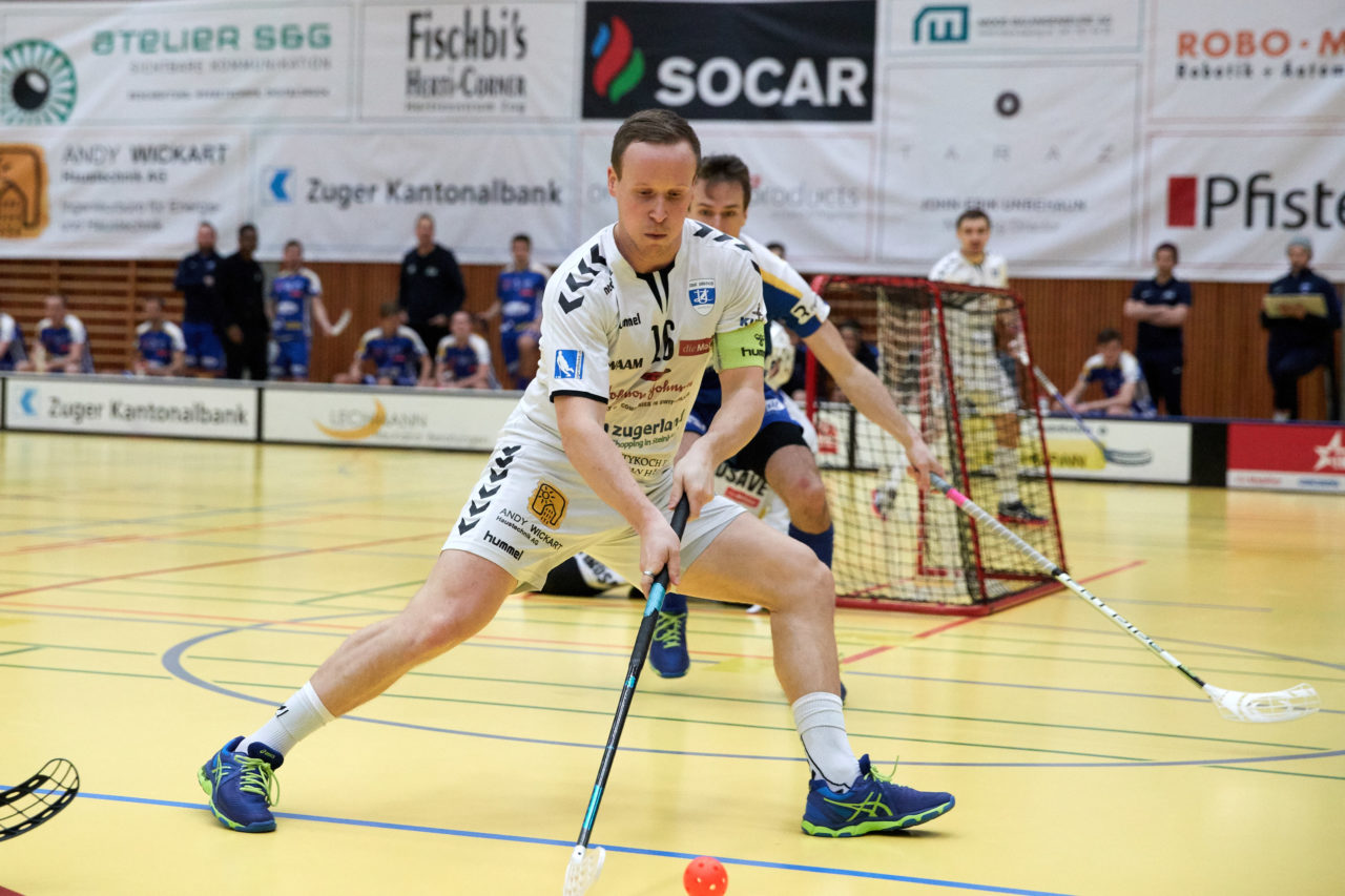 Zug United Herren NLA
Zug United - Kloten-Dietlikon Jets 
Resultat 7 : 6 nach Verlängerung am 6. Januar  Dezember 2019 in der Sporthalle in Zug 
Bild: Michael Peter