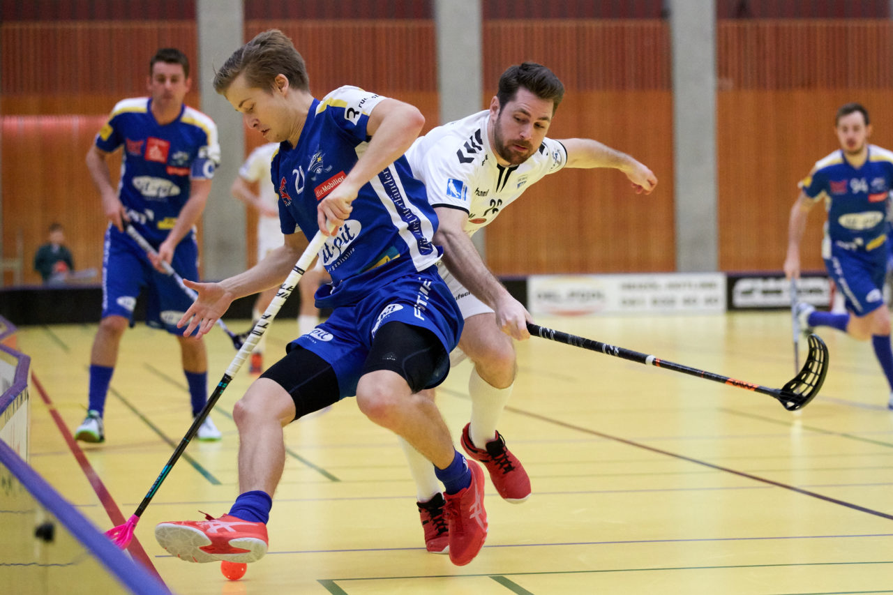 Zug United Herren NLA
Zug United - Kloten-Dietlikon Jets 
Resultat 7 : 6 nach Verlängerung am 6. Januar  Dezember 2019 in der Sporthalle in Zug 
Bild: Michael Peter
