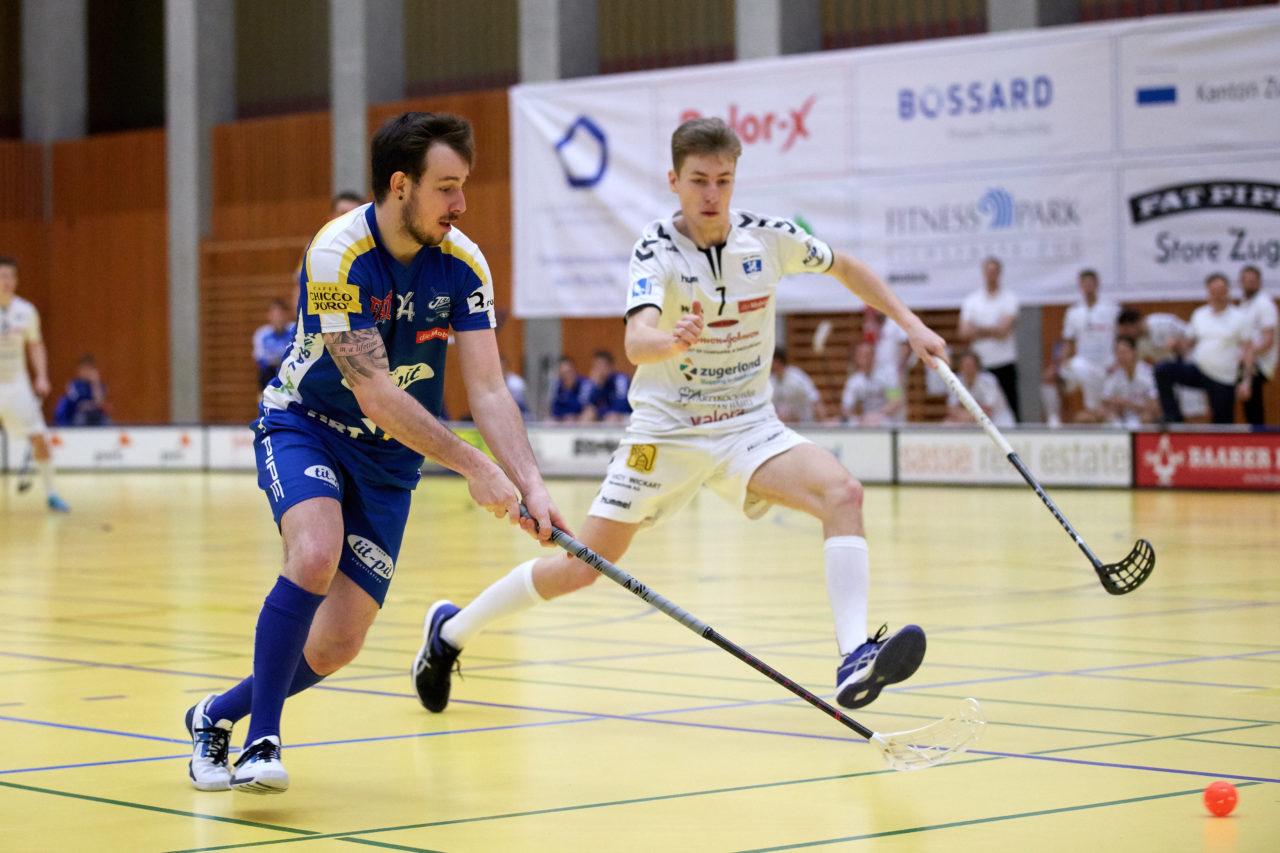 Zug United Herren NLA
Zug United - Kloten-Dietlikon Jets 
Resultat 7 : 6 nach Verlängerung am 6. Januar  Dezember 2019 in der Sporthalle in Zug 
Bild: Michael Peter