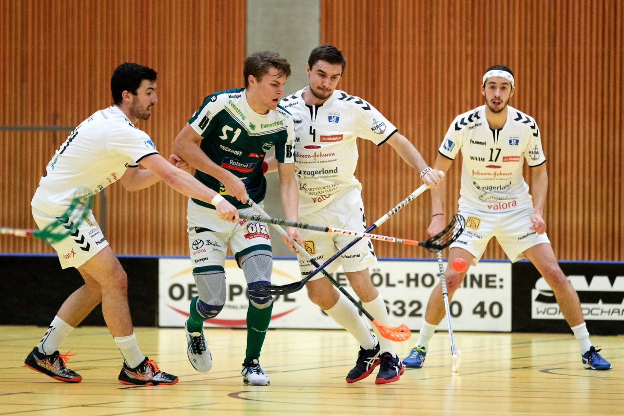 Zug United Herren NLA 
Zug United - SV Wiler-Ersigen 
Resultat 8 : 6 am 19. Januar  Dezember 2019 in der Sporthalle in Zug 
Bild: Michael Peter