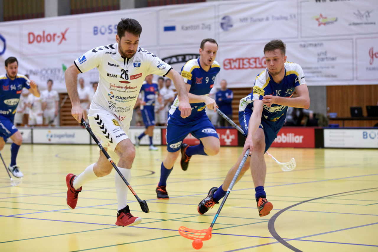 Zug United Herren NLA
Zug United - Kloten-Dietlikon Jets 
Resultat 7 : 6 nach Verlängerung am 6. Januar  Dezember 2019 in der Sporthalle in Zug 
Bild: Michael Peter