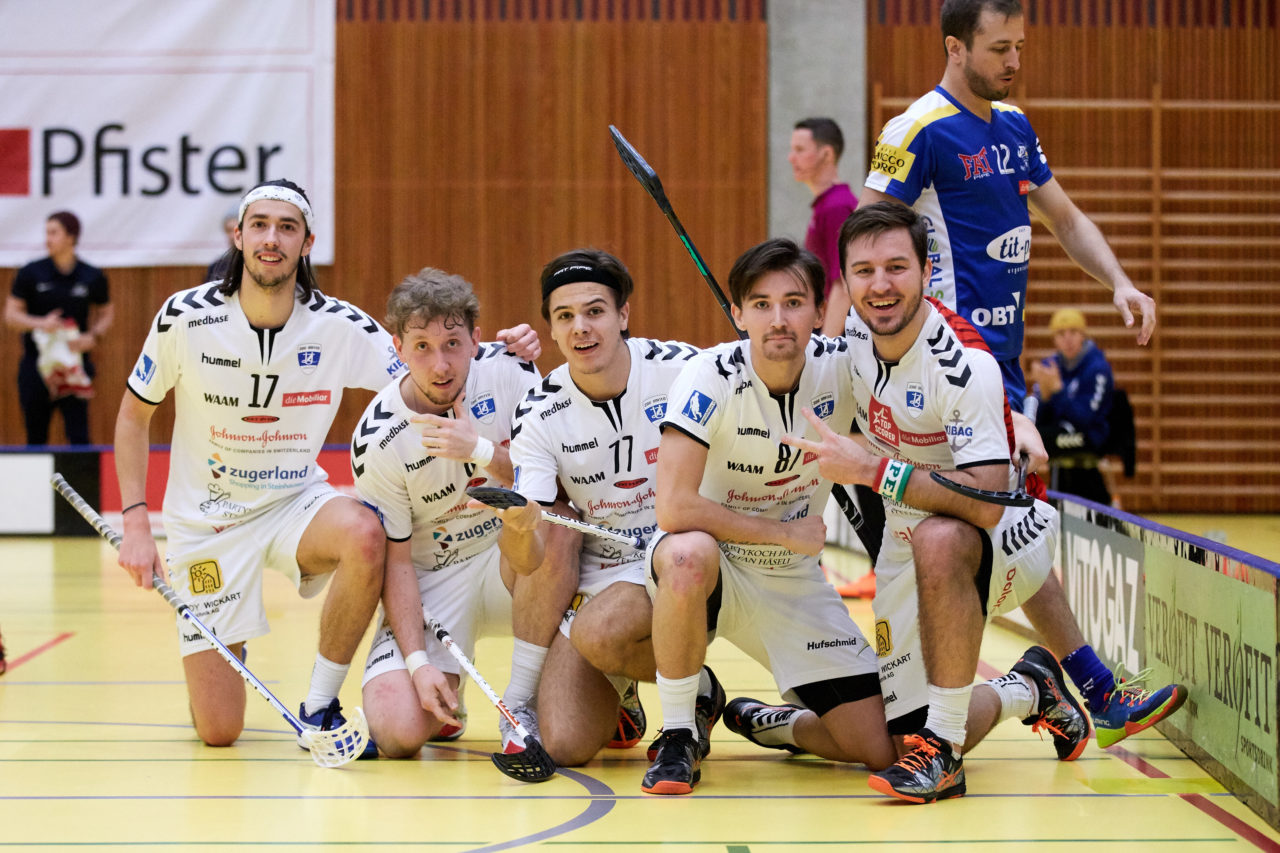 Zug United Herren NLA
Zug United - Kloten-Dietlikon Jets 
Resultat 7 : 6 nach Verlängerung am 6. Januar  Dezember 2019 in der Sporthalle in Zug 
Bild: Michael Peter