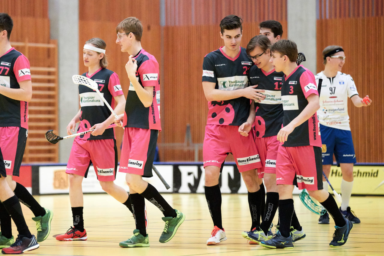 Zug United Junioren U21A 
Zug United - Floorbll Thurgau 
Resultat 7 : 5 am 6. Januar  Dezember 2019 in der Sporthalle in Zug 
Bild: Michael Peter