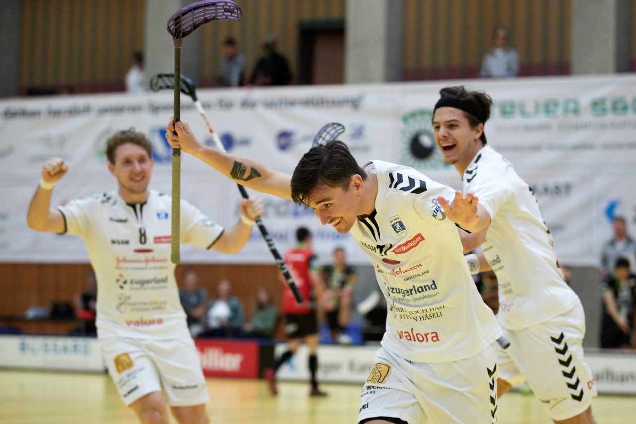 Zug United Herren NLA 
Zug United - UHC Waldkirch St Gallen 
Resultat 8 : 3 am 17. Februar 2019 in der Sporthalle in Zug 
Bild: Michael Peter