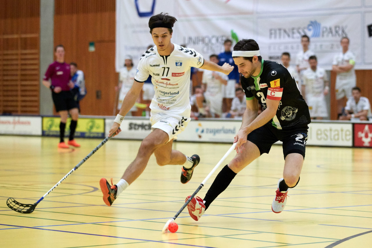 Zug United Herren NLA 
Zug United - UHC Waldkirch St Gallen 
Resultat 8 : 3 am 17. Februar 2019 in der Sporthalle in Zug 
Bild: Michael Peter