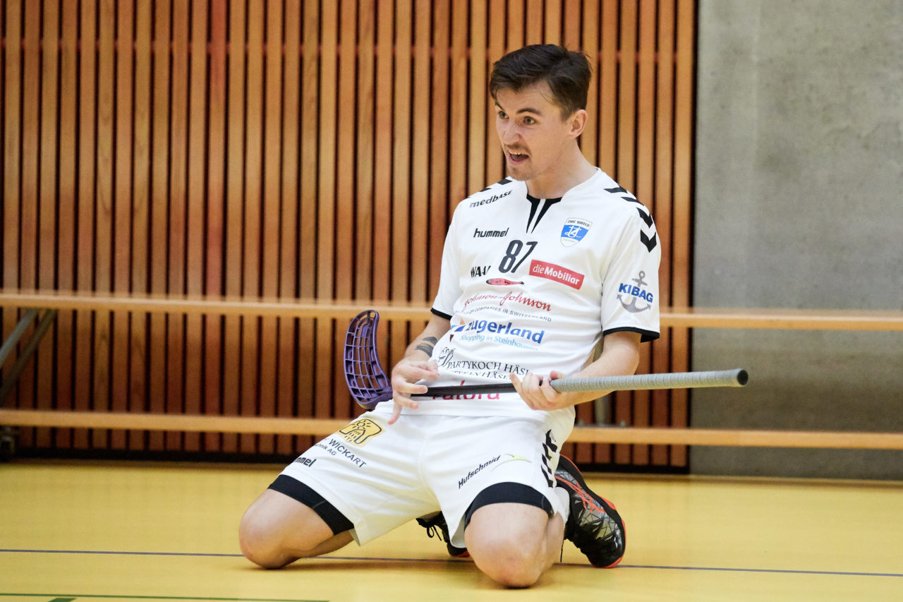 Zug United Herren NLA 
Zug United - UHC Waldkirch St Gallen 
Resultat 8 : 3 am 17. Februar 2019 in der Sporthalle in Zug 
Bild: Michael Peter