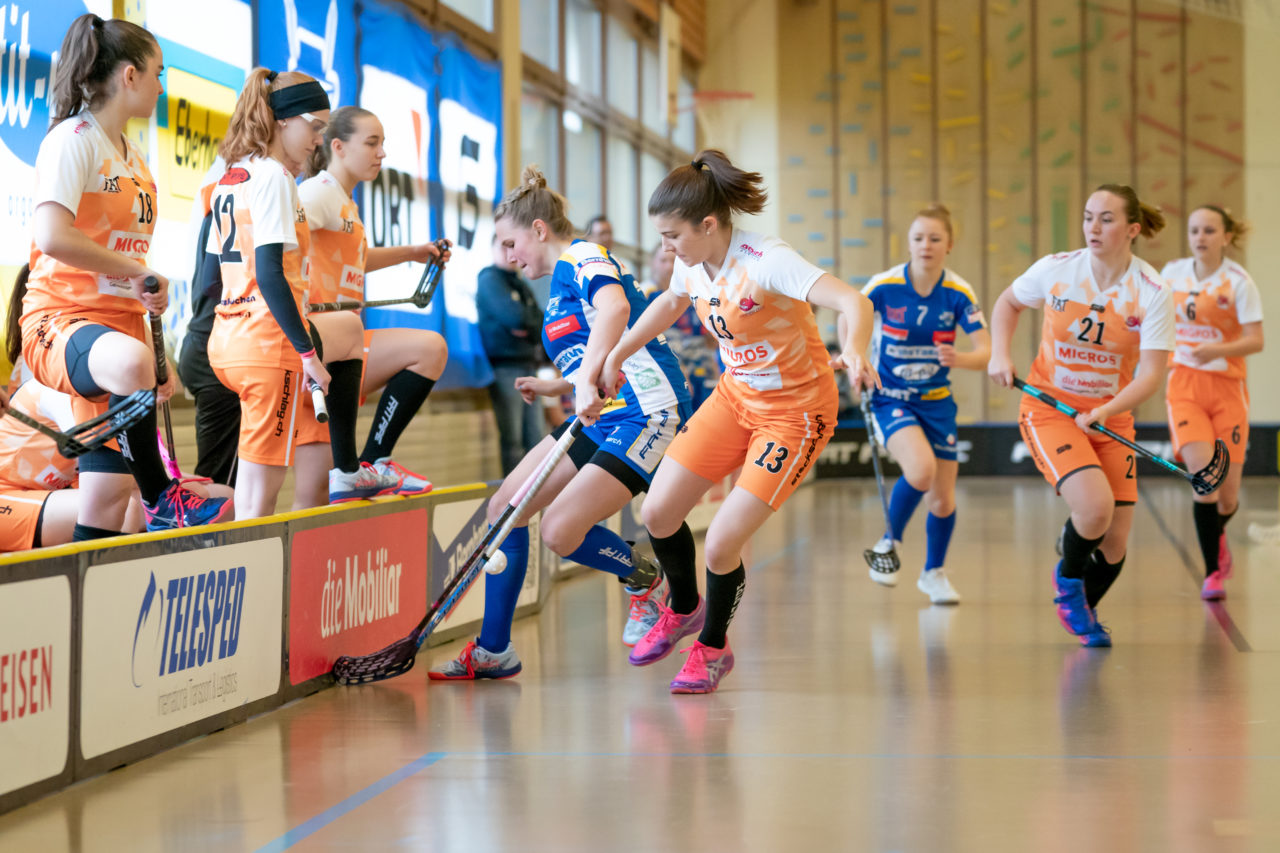 Hüenerweid (Dietlikon), 09.02.2019, Unihockey Damen U21 17. Runde, Kloten-Dietlikon Jets - piranha chur, Lea Suter (Nr. 29, Kloten-Dietlikon Jets) im Zweikampf mit Jana Putzi (Nr. 13, piranha chur)

(Claudio Schwarz, unihockey-fotos.ch)

Copyright: Claudio Schwarz, unihockey-fotos.ch – Dieses Bild wurde durch swiss unihockey lizenziert und darf ausschliesslich auf den Online-Kanälen von swiss unihockey verwendet werden. Die redaktionelle oder kommerzielle Nutzung durch Dritte (Medien, Vereine, Unternehmen oder Privatpersonen) per Download von diesem flickr-Account ist ausgeschlossen. Das Bild kann bei Interesse via unihockey-fotos.ch kostenpflichtig lizenziert werden. unihockey-fotos.ch behält sich vor, fehlbaren Medien, Vereinen, Unternehmen oder Privatpersonen Bilder mit einem Zuschlag in Rechnung zu stellen.