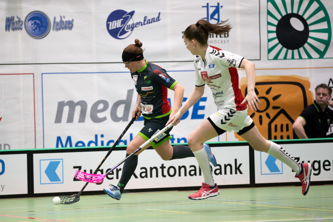 Zug United Damen NLA Playoff Viertelfinal 2. Spiel
Zug United - Unihockey Berner Oberland 
Resultat 3 : 6 am 10. März 2019 in der Sporthalle der Kantonsschule Zug 
Bild: Michael Peter